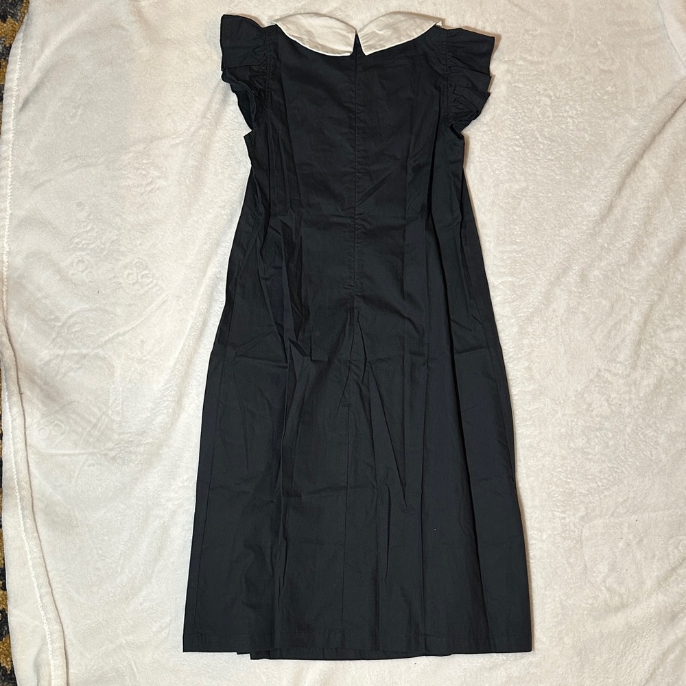 NWOT Navy Peter Pan collar dress with ruffle & button details size 8/9 - Picture 3 of 3